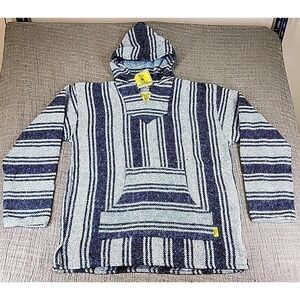 Iguana Jack Sweatshirt Mens XL Drug Rug Hooded Kangaroo Pocket Blue NWT